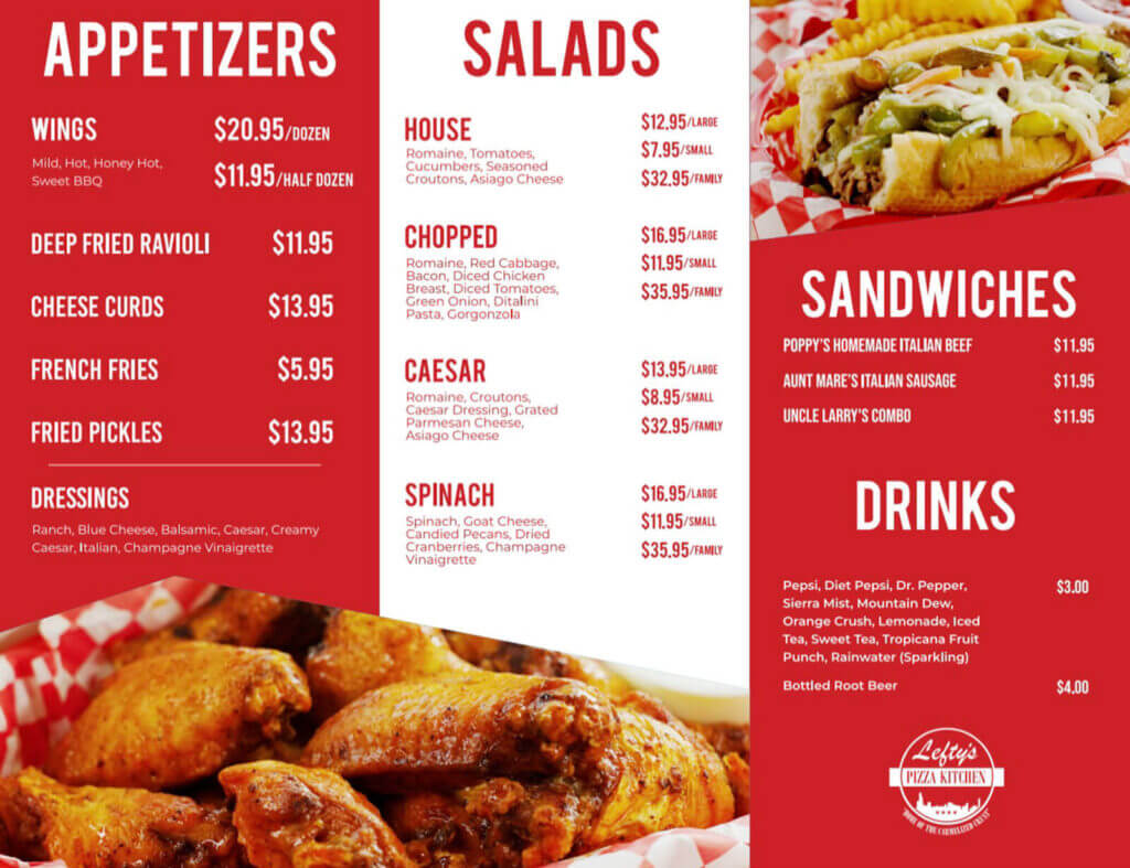 Print advertising menu